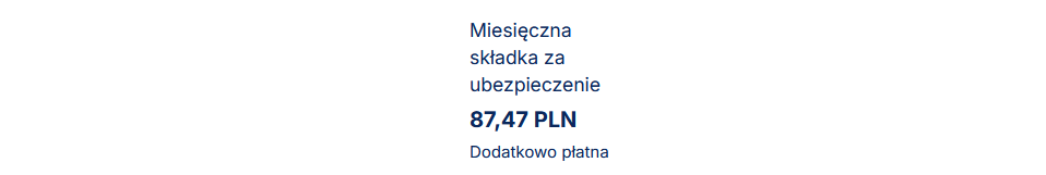 odczytane z kalkulatora banku stawka miesięcznego ubezpieczenia